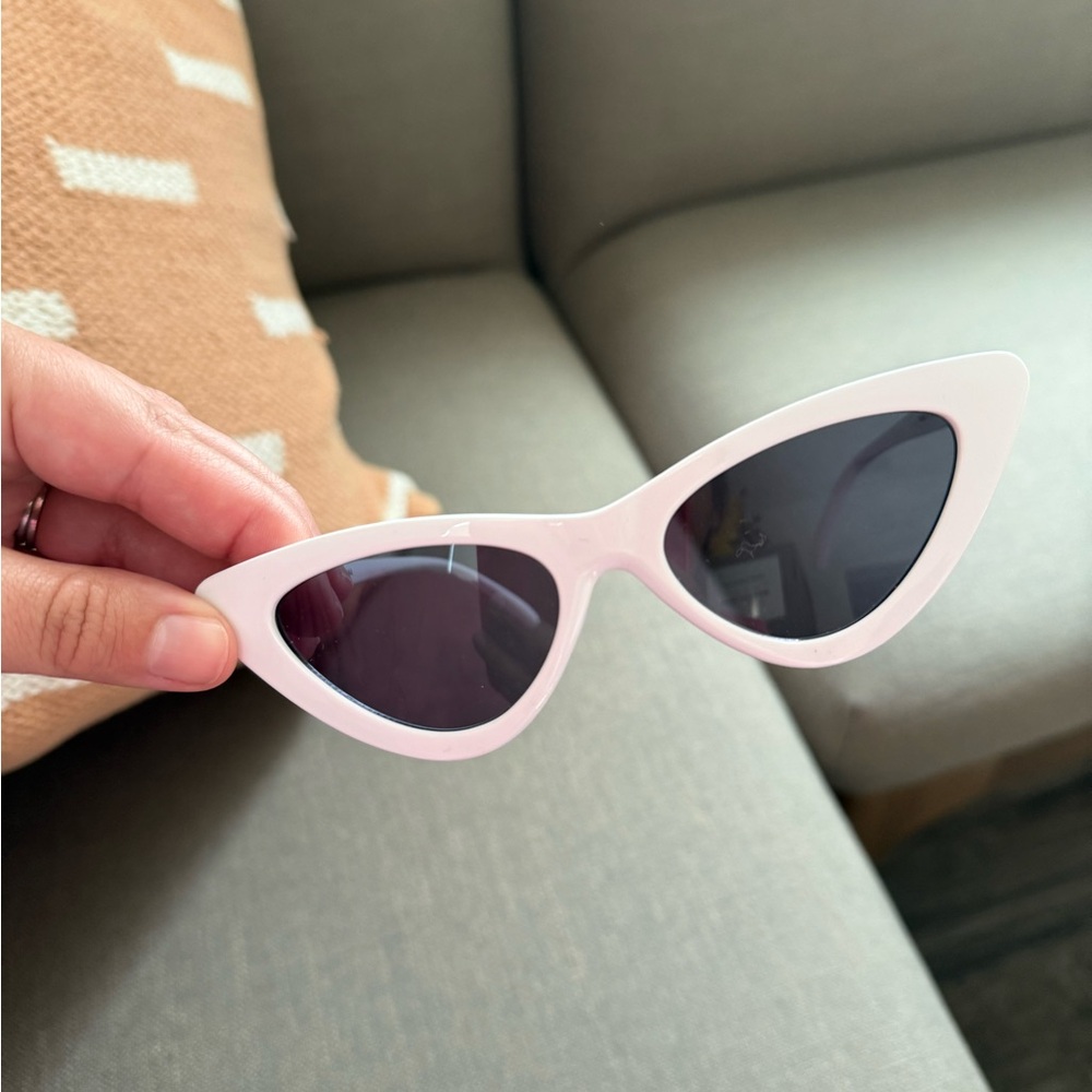 White Cat-Eye Sunglasses